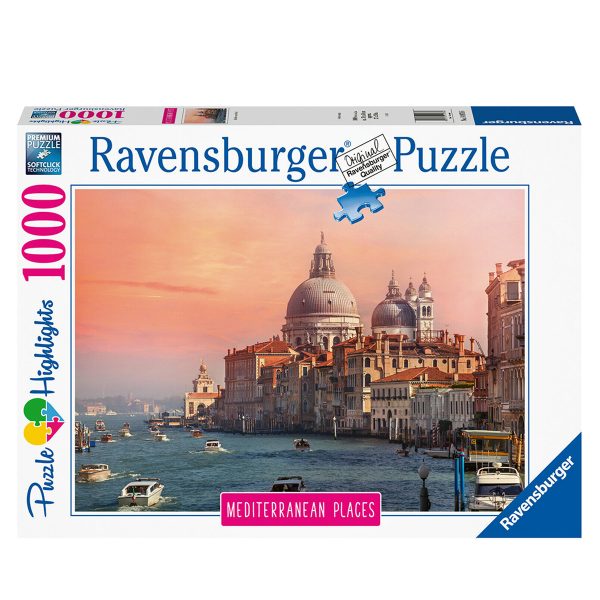 Ravensburger Aquarelle Maxi - Bella Italia, Kit Acquerello Con 3 Quadri 30x25 Cm