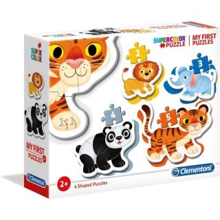 Mis Primeros Puzzles 2+3+4+5Pz Animales Salvajes, Clementoni, Educar, 20810CL