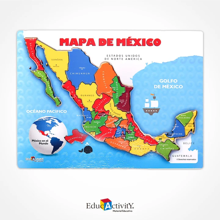 Rompecabezas de Madera Mapa de la República Mexicana, Educactivity, 2542