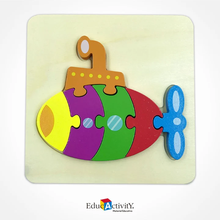 Rompecabezas de Madera Resaltado, Submarino, Educactivity, 281
