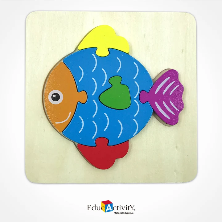 Rompecabezas de Madera Resaltado, Pez, Educactivity, 288